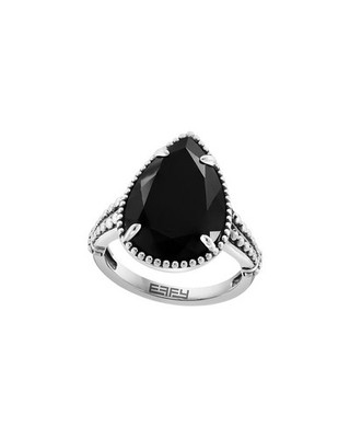 Effy Fine Jewelry Silver 5.22 Ct. Tw. Onyx Ring Women's  7
