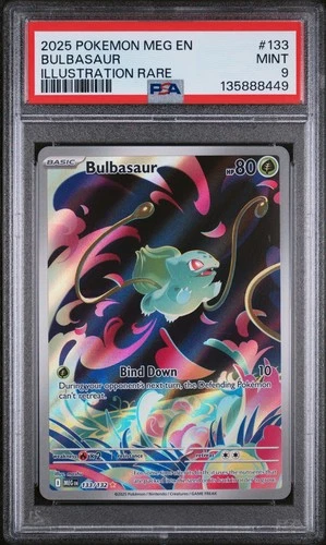 Pokémon TCG Bulbasaur Mega Evolutions 133/132 Illustration Card PSA 9