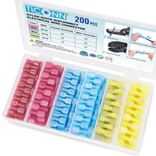 200 Pcs Nylon Spade Quick Disconnect Connectors Kit, Electrical Insulated Termin
