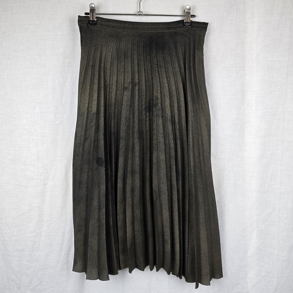 TOKITO Size 8 Gold / Bronze Pleated Skirt Chic Midi (27.5" Waist) ***READ 