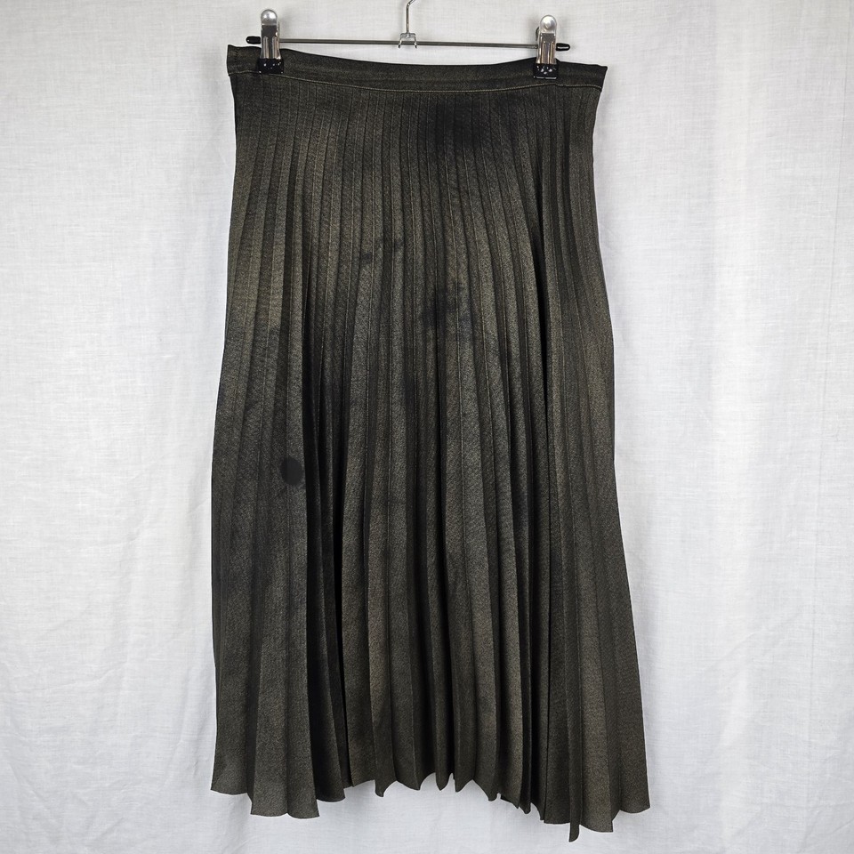 TOKITO Size 8 Gold / Bronze Pleated Skirt Chic Midi (27.5" Waist) ***READ 