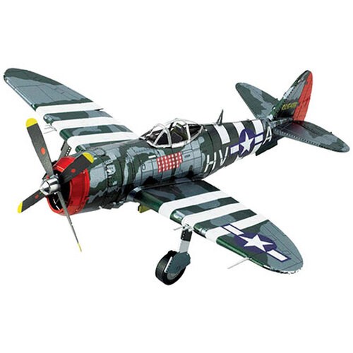 Puzzle (50 T.) Metal Earth - P-47 Thunderbolt (Metal Earth) Neu/Ovp-image