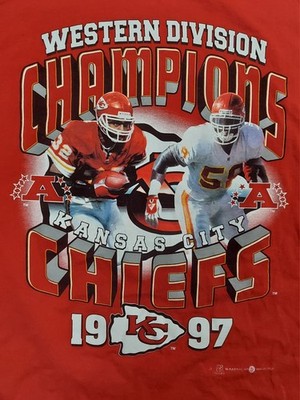 Vintage Chiefs Derrick Thomas Marcus Allen 1997 AFC WEST Champions Shirt