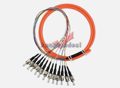 12 Fibers 1.5 Meter ST UPC OM1 62.5/125 Multi Mode Bundles Optical Fiber Pigtail