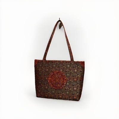 Handmade Indian Tote Bag Vibrant Colorful Mandala Pattern Double Handle Straps 