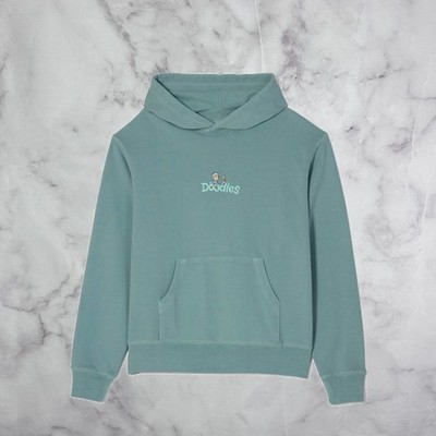 The Doodles Hoodie Sweatshirt Hap Dusty Blue Size XL Embroidered NFT