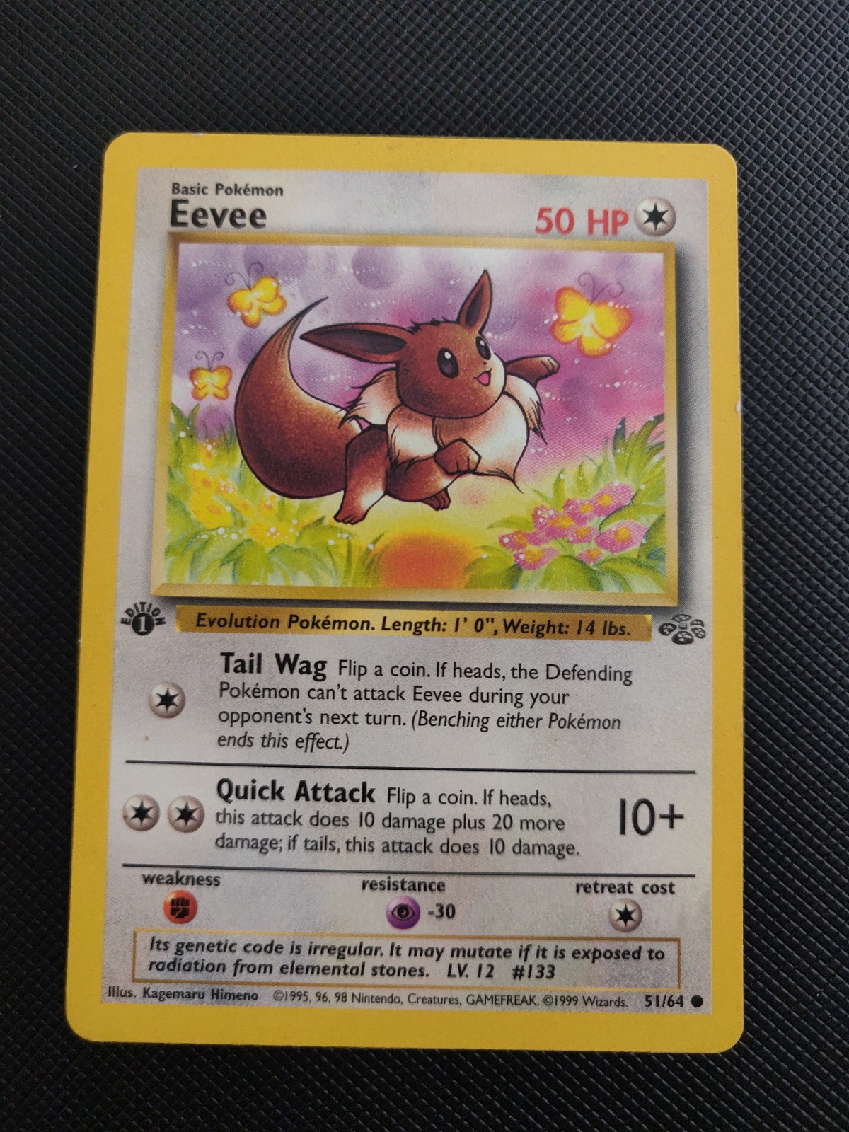 Pokemon Eevee 51/64 Common 1st Edition Jungle HP