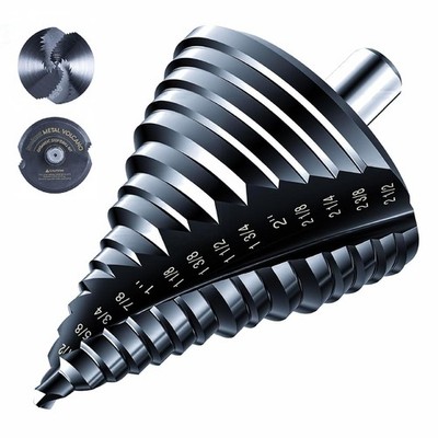 Step Drill Bit 1/4 - 2-1/2 15 Size Shank Unibit toolant Gigantic BitPro 2-1/215