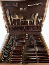 K.W.V. RoyalClass set posate vintage ottone-teak 61 pezzi NOS - completa