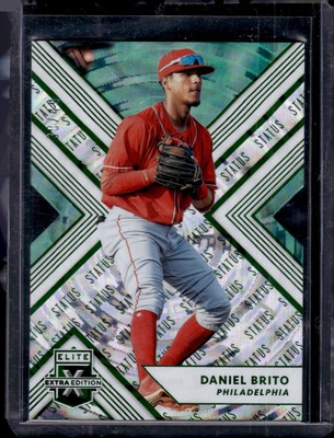 2018 Panini Elite Extra Edition #132 Daniel Brito Status Die Cut Emerald #/49