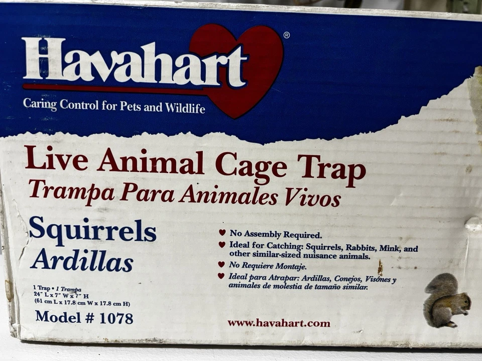 "Trampa para jaula de animales vivos Havahart 24"" L x 7 W x 7"" H - #1078 ardilla conejo mofeta" Foto 3 de 4