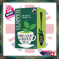 Clipper Organic Pure Green Tea Bags Box of 40 Teabags Organic Tea UK 0.09 per strip