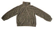 Teddy Fleece Pullover Womens Small S Gray Quarter Zip Sherpa Fuzzy Gorpcore Warm