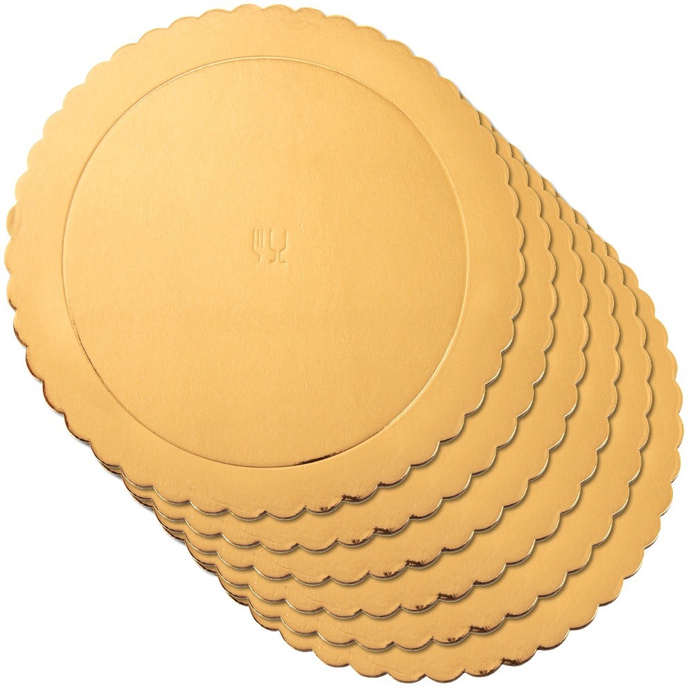 Tortenunterlage Gold Rund 30cm 6er Set Cake Board Kuchenplatte Pappe Tortenboden