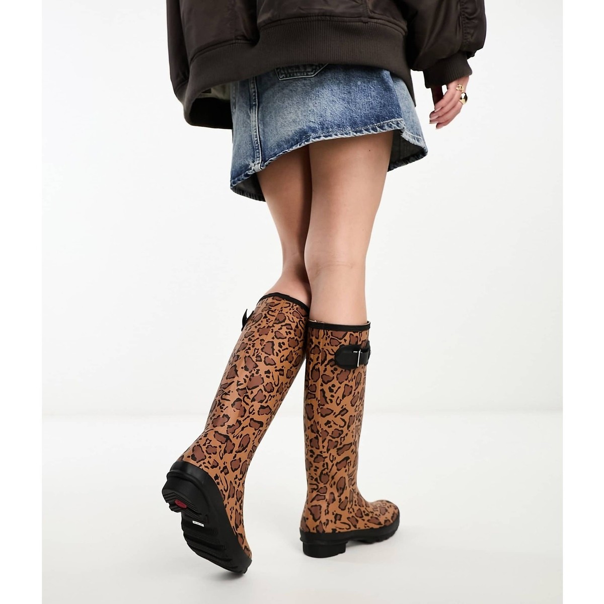 Footwear Leopard Print Hunter Wellies Womens Original Tall Leopard