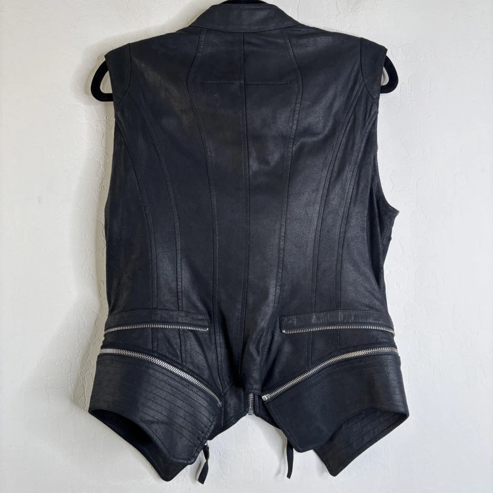 Dawn Levy Leather Zipper Vest - Image 2 of 4