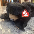 VTG TY 12” 1996 BABY PAWS PLUSH BLACK BEAR STUFFED ANIMAL TOY RETIRED W/ TAG