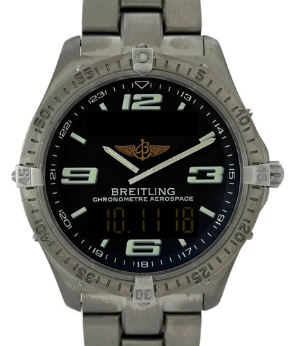 Breitling 40mm Men's Aerospace Titanium Grey Dial Watch with B+P!  Ref: E75362!