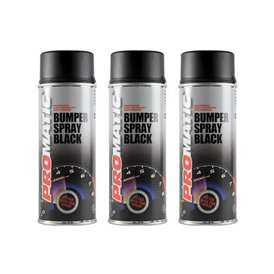 3x Promatic Bumper Spray Schwarz Profi Autolack Spray Aerosol 400ml