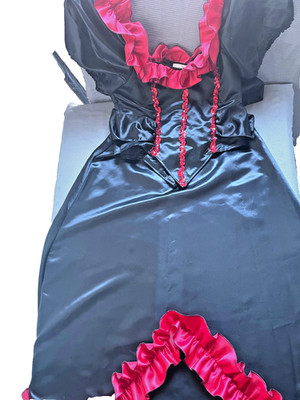 Tabi's Character Red Satin Victorian Saloon Burlesque Girl Costume  Size Large