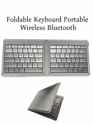 Microsoft Universal Foldable Keyboard Portable Wireless Bluetooth Sliver-QWERTY