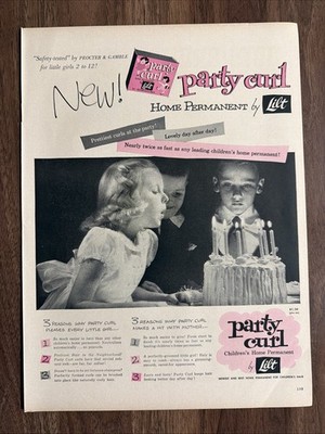 Lilt Party Curl Home Permanent Print Ad Curly Hair Procter Gamble Birthday Girl