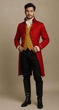 Men's Red Victorian Fancy Outfit 18th Century Regency Tailcoat