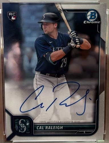 Cal Raleigh #CRA-CR 2022 Bowman Chrome Rookie Autographs card