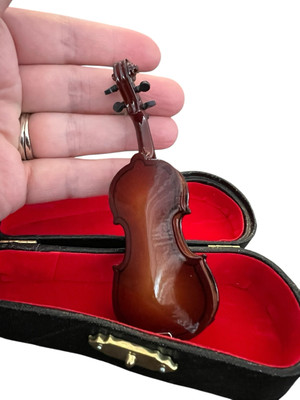 Mini Violin Music Instrument Gift Wooden Mode Collection Small