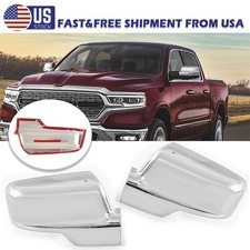 Chrome Side Mirror Cover Cap Housing For Dodge Ram 1500 2019 2020 2021 2022-2026