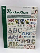Leisure Arts Cross Stitch 136 Alphabet Charts Book, Decorative Alphabet