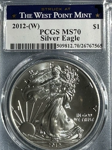 2012-W American silver eagle PCGS MS70. West Point.