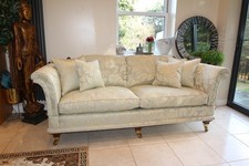 Designer DAVID GUNDRY drop arm knole  sofa 3 seater RRP £6300 pale green