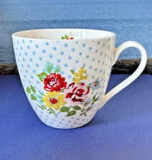 Sainsbury Floral Coffee Tea Mug Blue Pokka Dots L