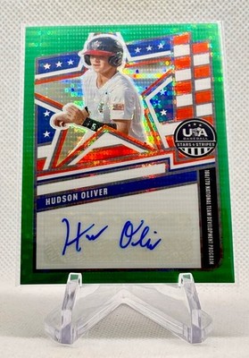 2026 Panini USA Stars & Stripes Hudson Oliver Green Pulsar Auto 02/99 #NTS-HO