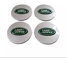 Set of 4 Land Rover Wheel Center Caps Silver Glossy 62mm