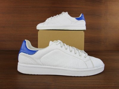 Calvin Klein Men's Casual Leather White Blue Low Top Shoes Sneakers Size 10