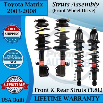 Monroe OEM Front & Rear Struts For 2003-2008 Toyota Matrix 2WD Lifetime Warranty