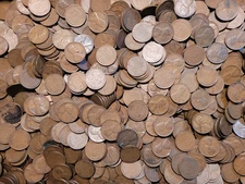 2 POUNDS 1940s Wheat Cents 300+ Pc Mixed PDS 6 Roll Bulk Lot 1 LB 40s Pennies