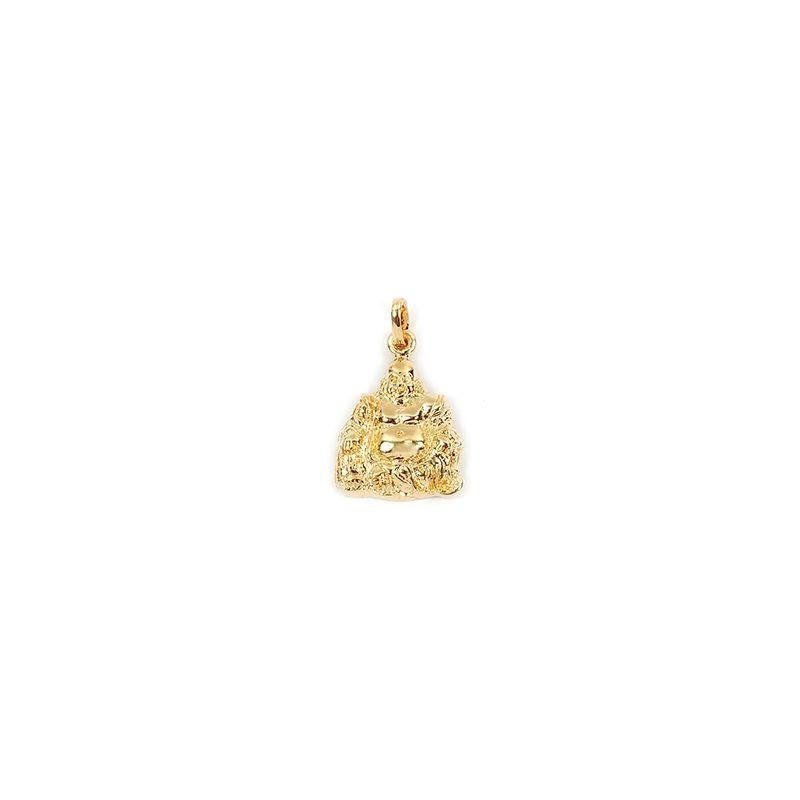 Pendentif bouddha plaqué or 750/000 femme, collier amulette zen et pendentif spirituel en or