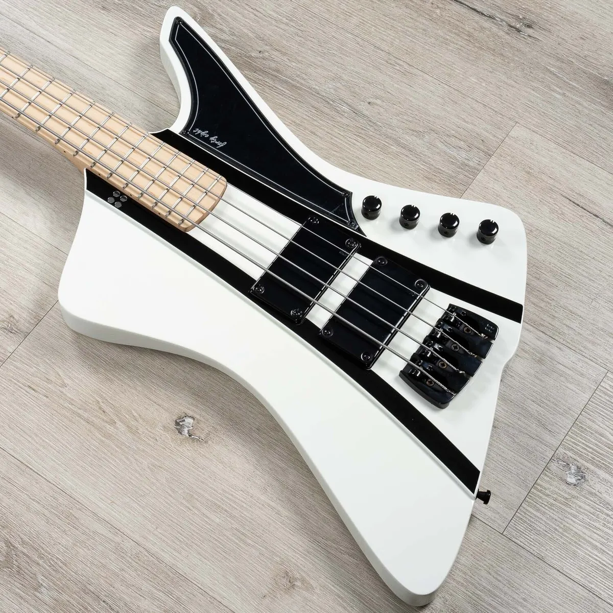 Forty Eight Bass, Maple Virgin White with Black Stripes | eBay