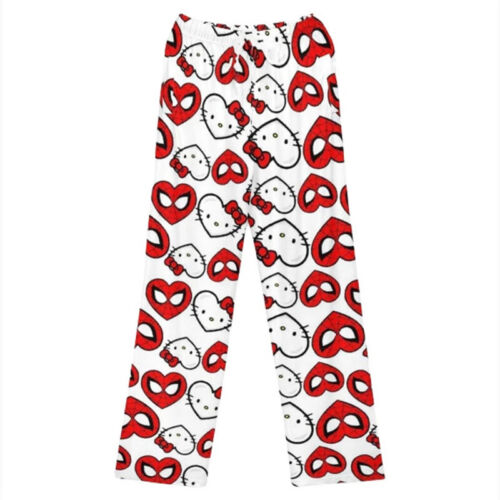 New  Sanrio Hello Kitty Pajamas Pants Flannel Fashion Trousers Woolen spiderman - Picture 1 of 29