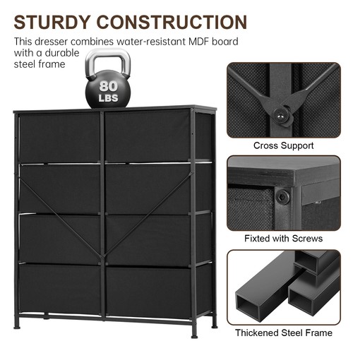 8-Drawer Fabric Dresser for Bedroom,Closet Dresser with Metal Frame and Wooden - Picture 5 of 28