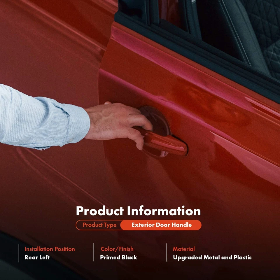 Manija de puerta exterior de metal mejorada para Ford F-150 Expedition 1997-2002 trasera izquierda Foto 2 de 4