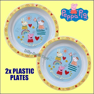 x Peppa Pig Plastic Plates Friends Forever Rebecca Rabbit Suzy Pecora Kid  Baby UK