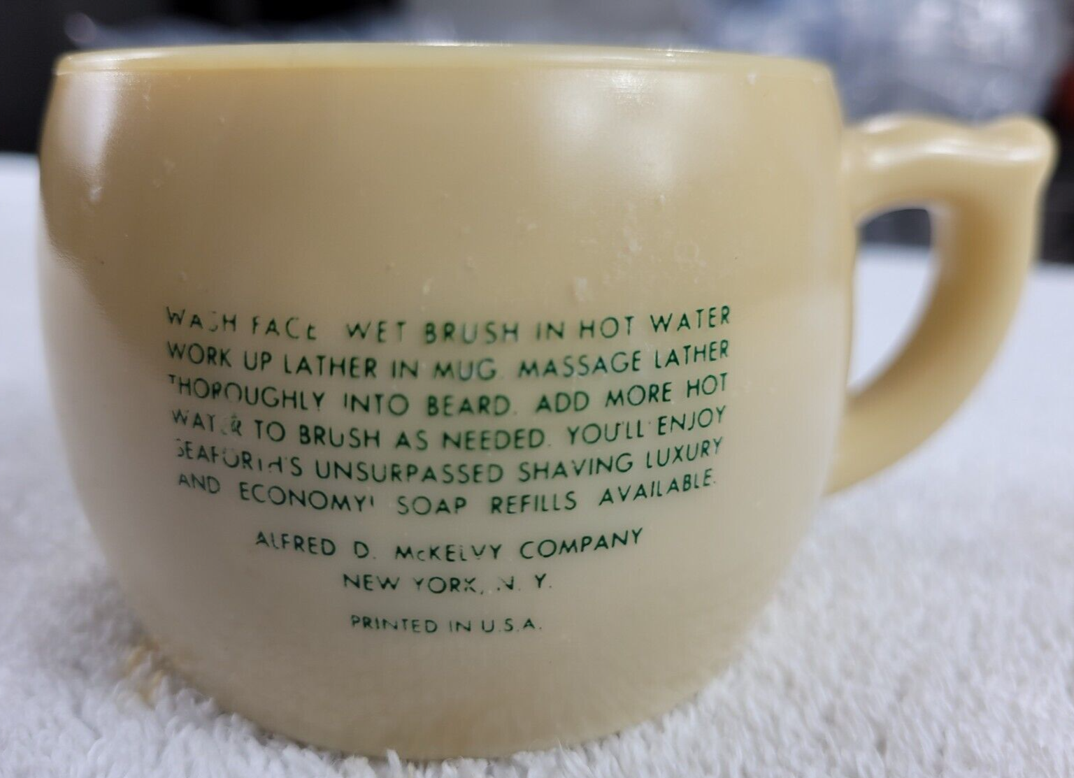 Seaforth Heather Shaving Mug GREEN Version Alfred D. McKelvy Co. NY NY