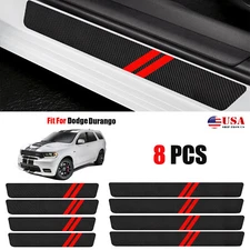 8X Custom For Dodge Durango Red Car Door Sill Protector Guard Step Stickers M7