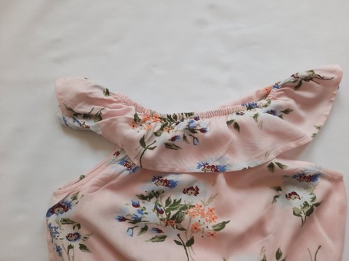 Next Girl's Size 9 Years Pink Floral Ruffle Trim Sleeveless Casual Playsuit - Picture 6 of 10