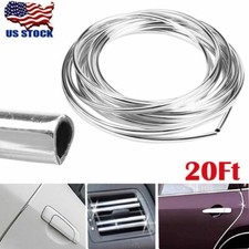 Long 20ft Chrome Car Door Edge Guard Molding Trim Protectors Strip Cover Us