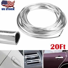 Long 20FT Chrome Car Door Edge Guard Molding Trim Protectors Strip Cover US
